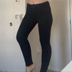 Black mid rise skinny jeans